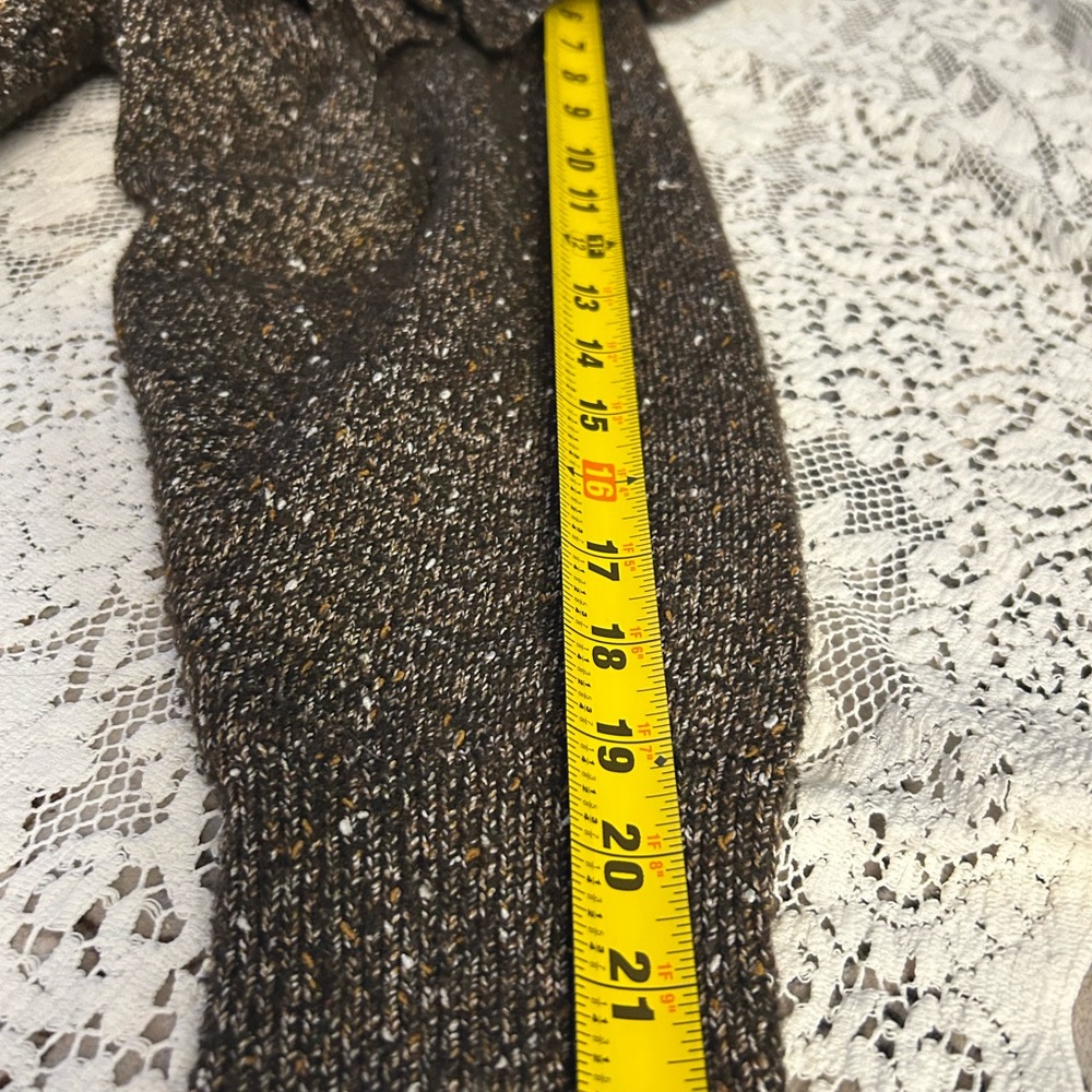 Solid Brown Ruffled Knit Sweater - Picture 9 of 9